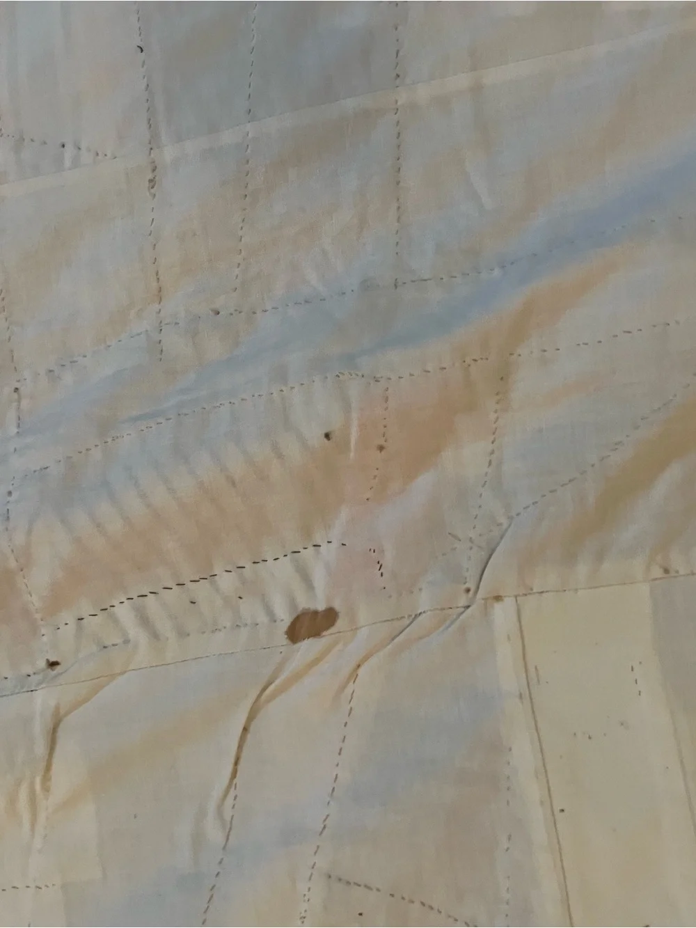 VTG Handmade Hand Pieced Stitched Scrap Crazy 72 x 88 Quilt Top Farmhouse